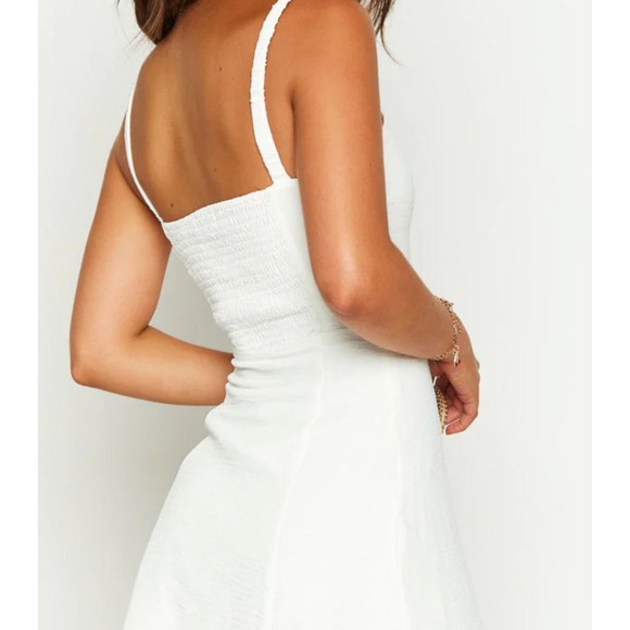 Beginning Boutique Angel Wings White Mini Dress Smocked Back Spaghetti Strap, 16 - Picture 2 of 11